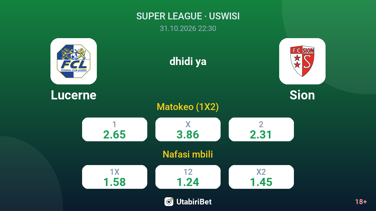 Lucerne vs Sion — odds
