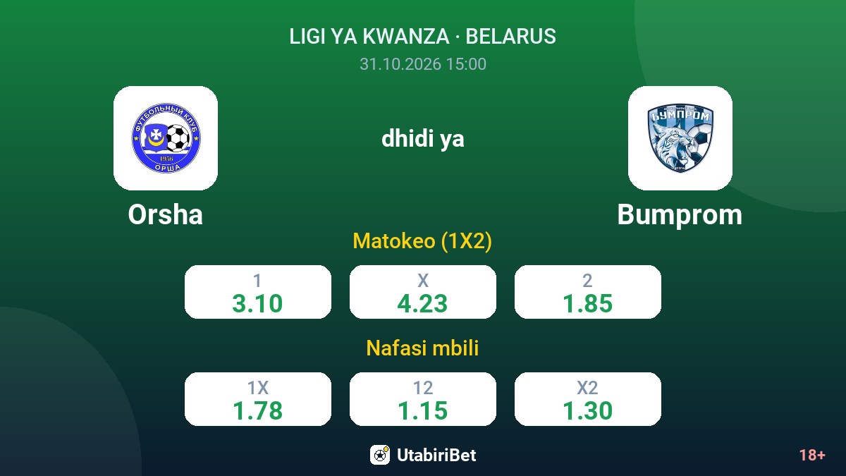 Orsha vs Bumprom — odds