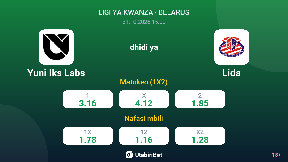 Yuni Iks Labs vs Lida — odds