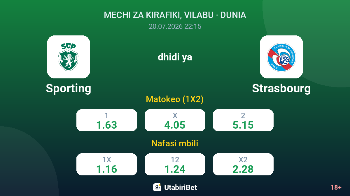 Sporting vs Strasbourg — odds