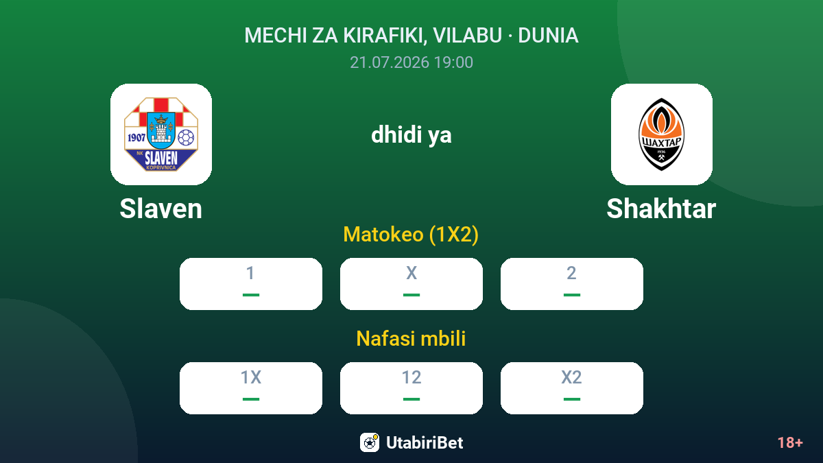 Slaven vs Shakhtar — odds