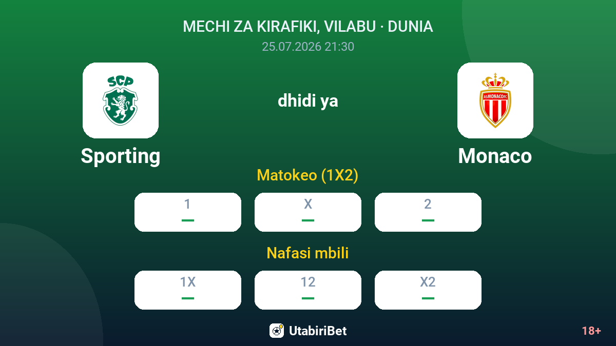 Sporting vs Monaco — odds